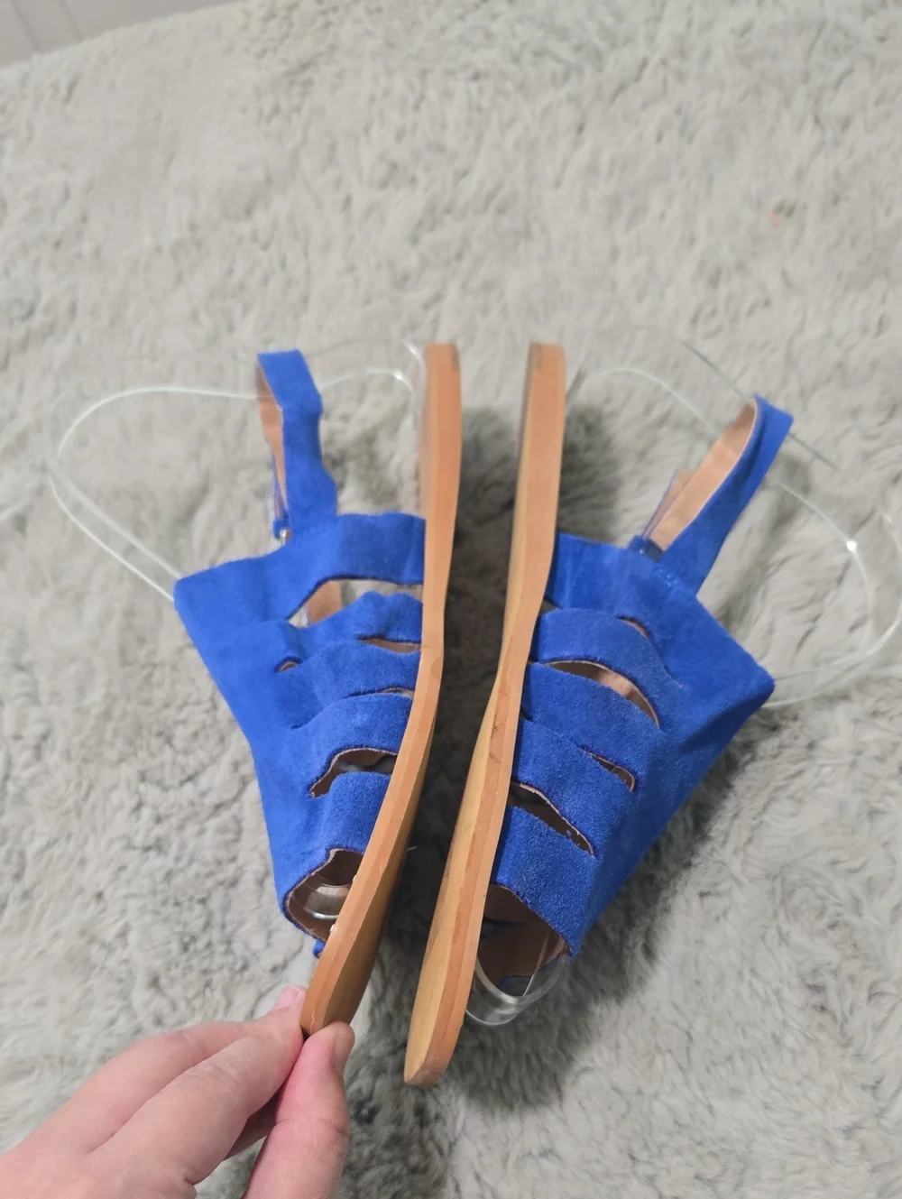 Halogen Jannie Cutout blue suede Slingback Sandals size 8.5